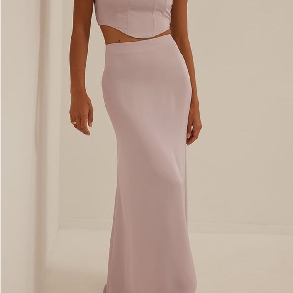 NA-KD Purple Satin Maxi Skirt